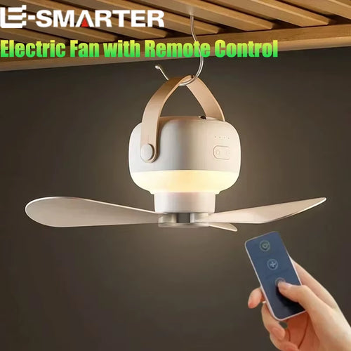 ventilador de aire y luz portátil