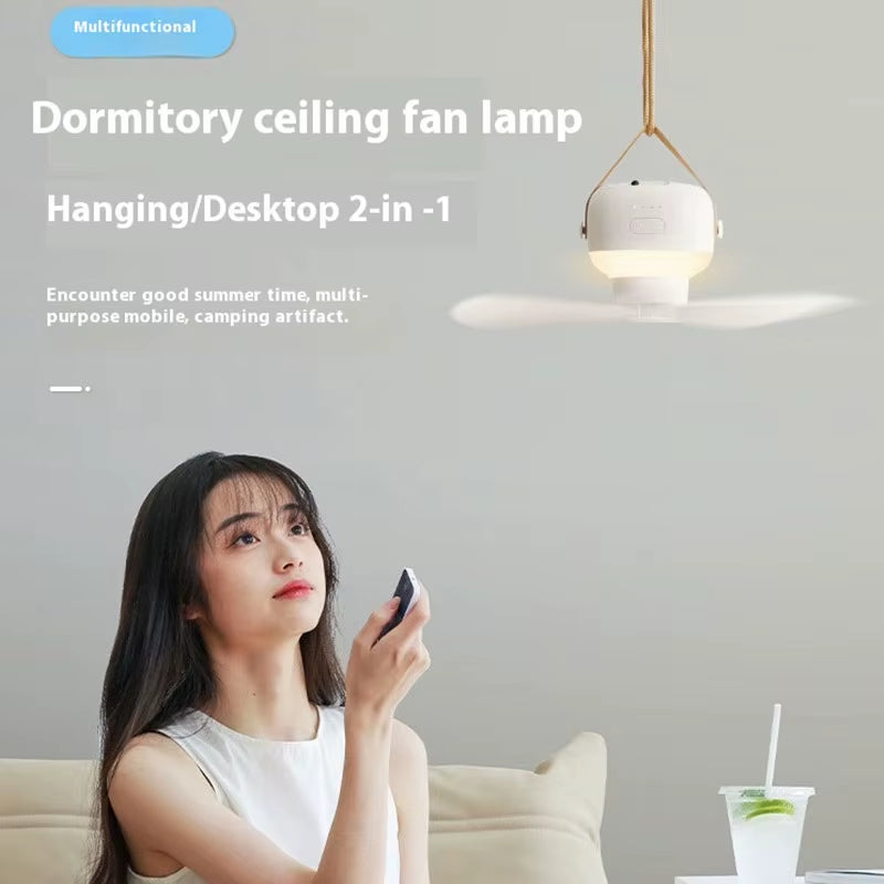 ventilador de aire y luz portátil