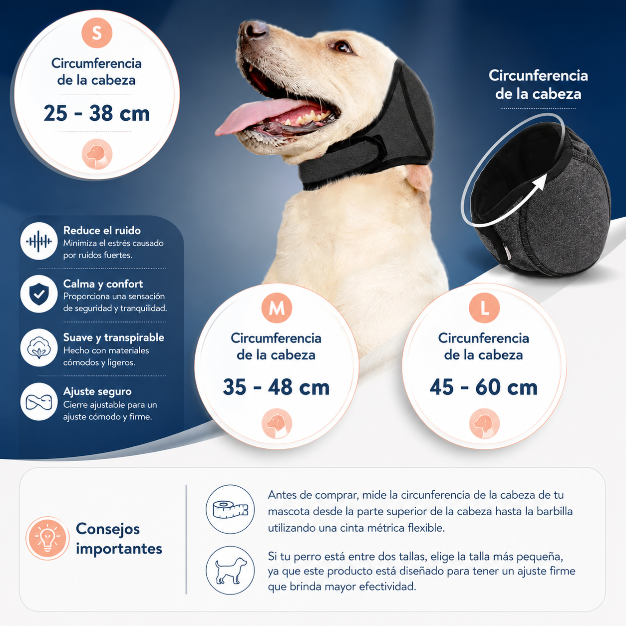protector para mascotas de ruidos polvo y agua